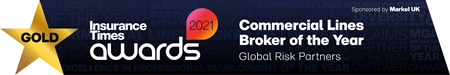 Global Risk Partners has be awarded the Insurance Times Commercial Broker of the Year 2021 award