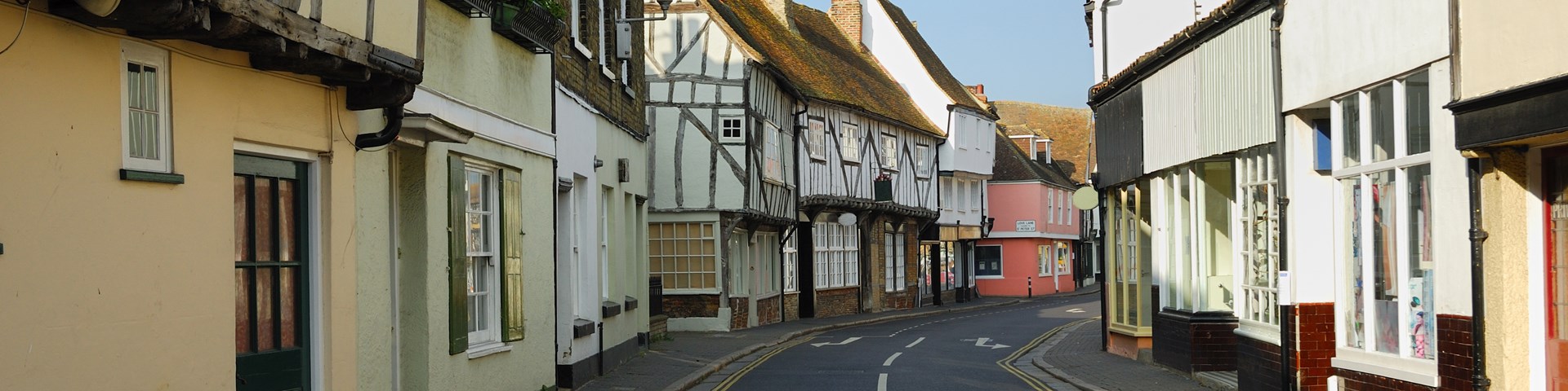 Old street with traditional buildings, Sandwich, Kent image
