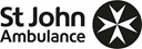 Black St John Ambulance logo on white background
