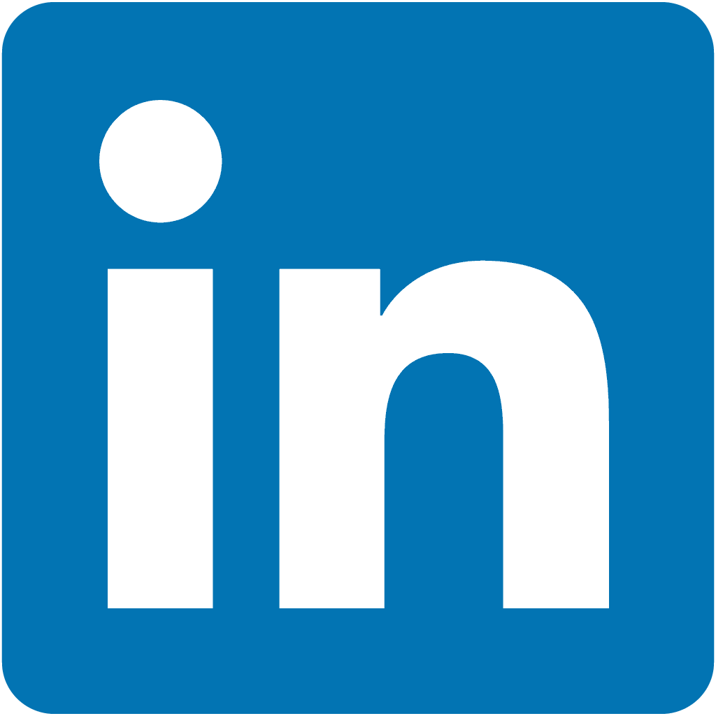 Blue linkedin logo with white writing